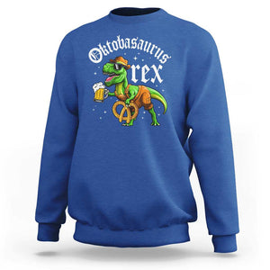 Funny Oktoberfest Dinosaur Sweatshirt Oktobasaurus Rex Lederhosen Bavarian Beer TS11 Royal Blue Print Your Wear