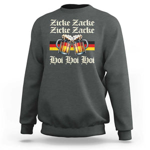 Funny Zicke Zacke Hoi Sweatshirt Oktoberfest German Flag Party TS11 Dark Heather Print Your Wear