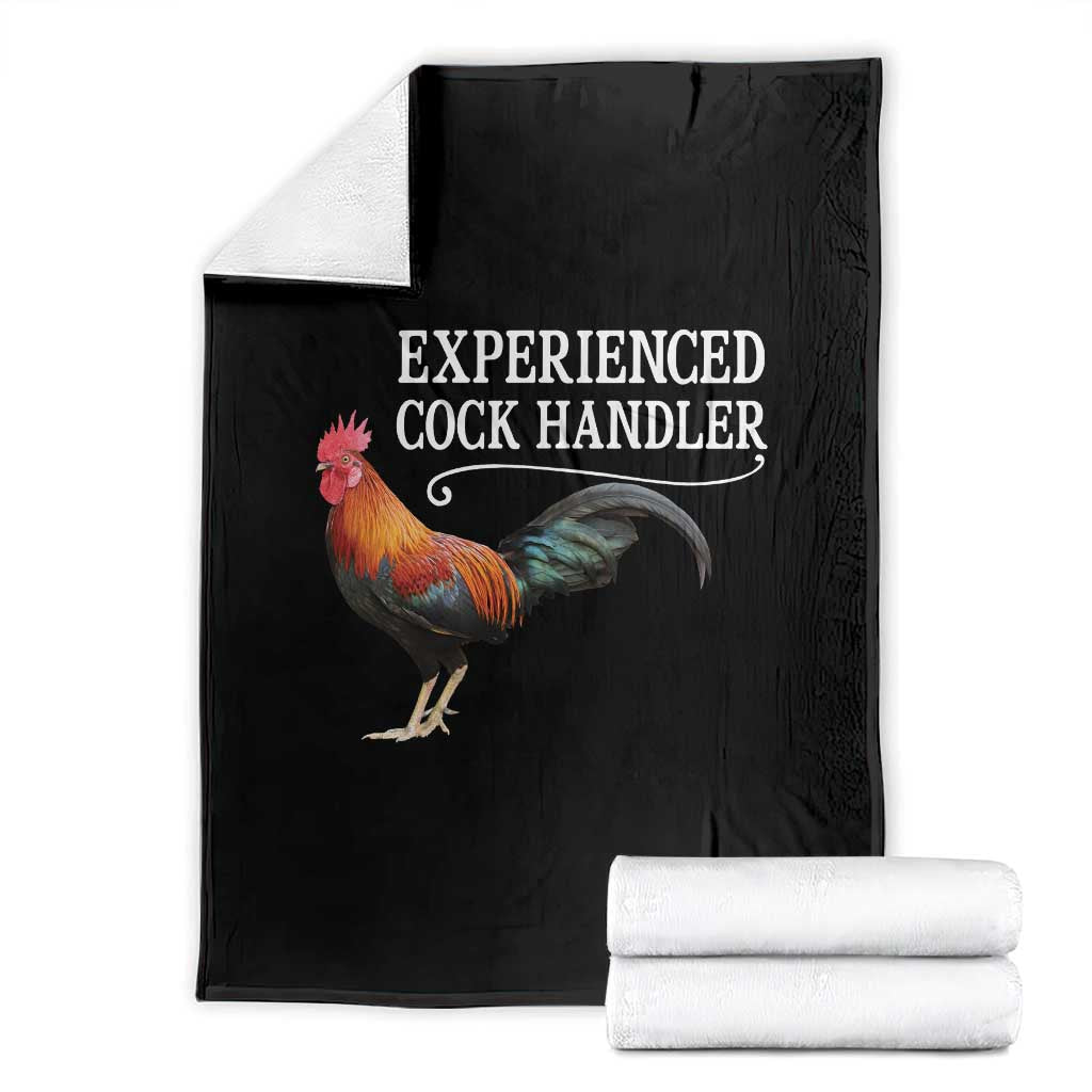 Funny Experienced Cock Handler Throw Blanket Raunchy Inappropriate Adult Humor Chicken TS11 Black Print Your Wear