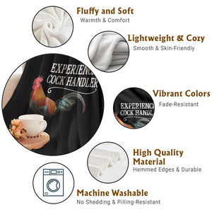 Funny Experienced Cock Handler Throw Blanket Raunchy Inappropriate Adult Humor Chicken TS11 Print Your Wear