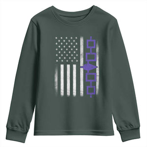 Haudenosaunee Iroquois USA Flag Native American Youth Sweatshirt TS11 Dark Forest Green Print Your Wear