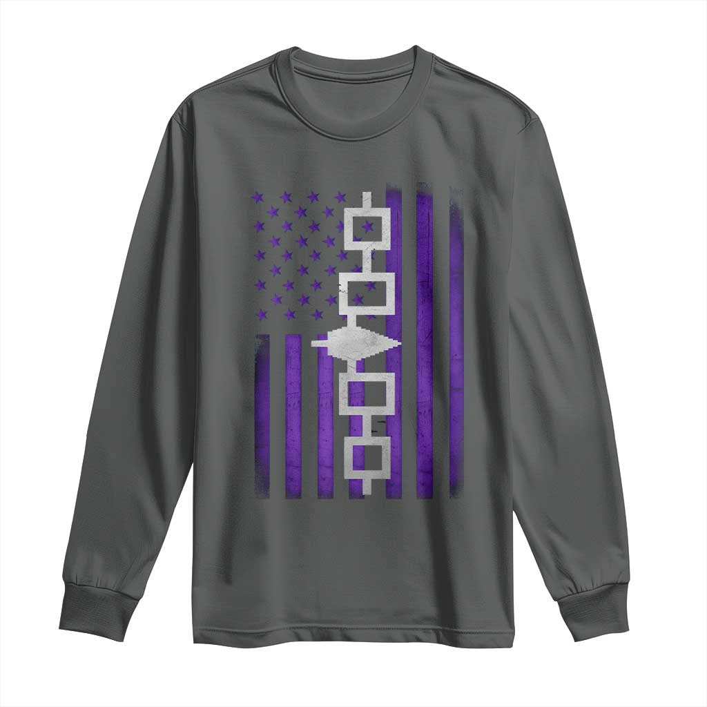 Haudenosaunee Iroquois Pride USA Flag Native American Long Sleeve Shirt TS11 Dark Heather Print Your Wear