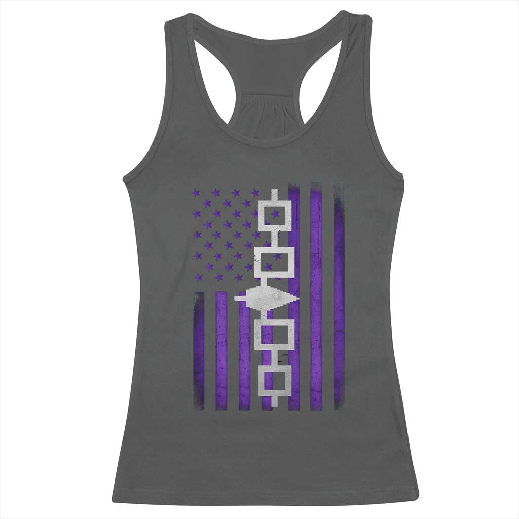 Haudenosaunee Iroquois Pride USA Flag Native American Racerback Tank Top TS11 Dark Heather Print Your Wear