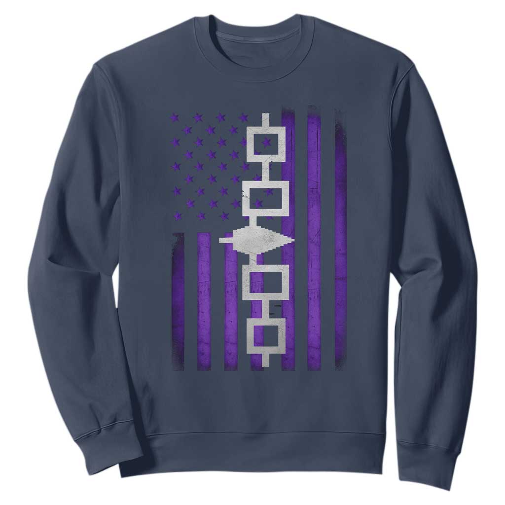 Haudenosaunee Iroquois Pride USA Flag Native American Sweatshirt TS11 Navy Print Your Wear