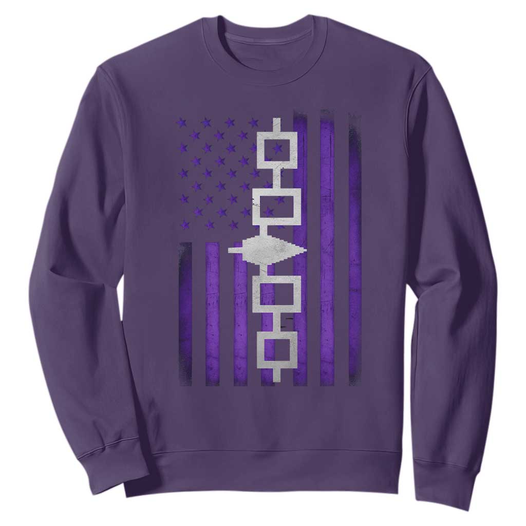 Haudenosaunee Iroquois Pride USA Flag Native American Sweatshirt TS11 Purple Print Your Wear
