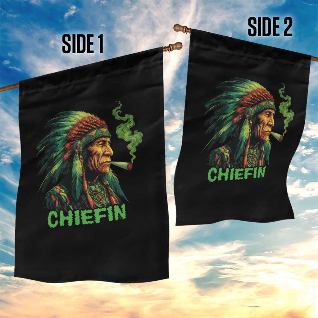 Funny Chiefin Weed Indian Native American Marijuana Garden Flag TS11 Print Your Wear