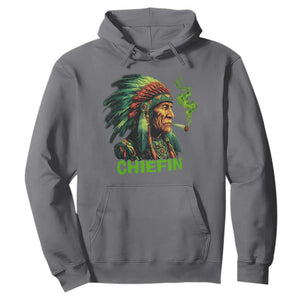 Funny Chiefin Weed Indian Native American Marijuana Hoodie TS11 Charcoal Print Your Wear