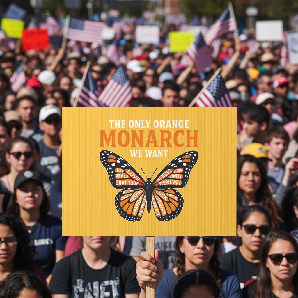 The Only Orange Monarch We Want Protest Sign Monarch Butterfly TS11 Horizontal 18