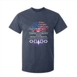 American Grown With Iroquois Roots T Shirt For Kid Tree USA Flag TS11 Navy Print Your Wear