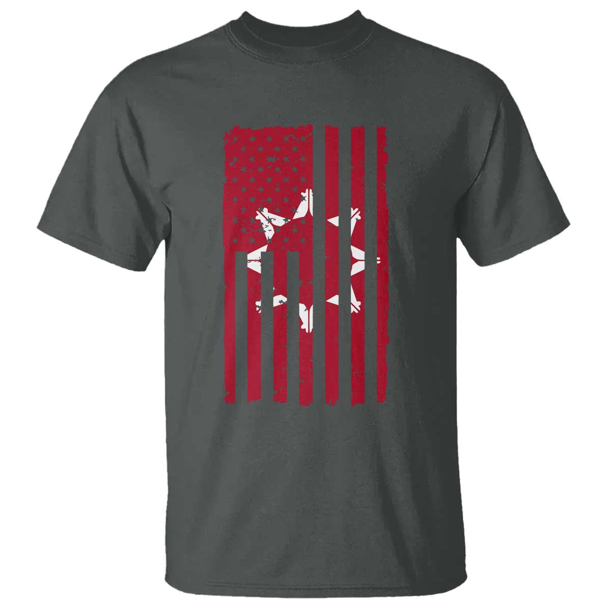 Oglala Lakota Sioux USA Flag Native American T Shirt TS11 Dark Heather Print Your Wear