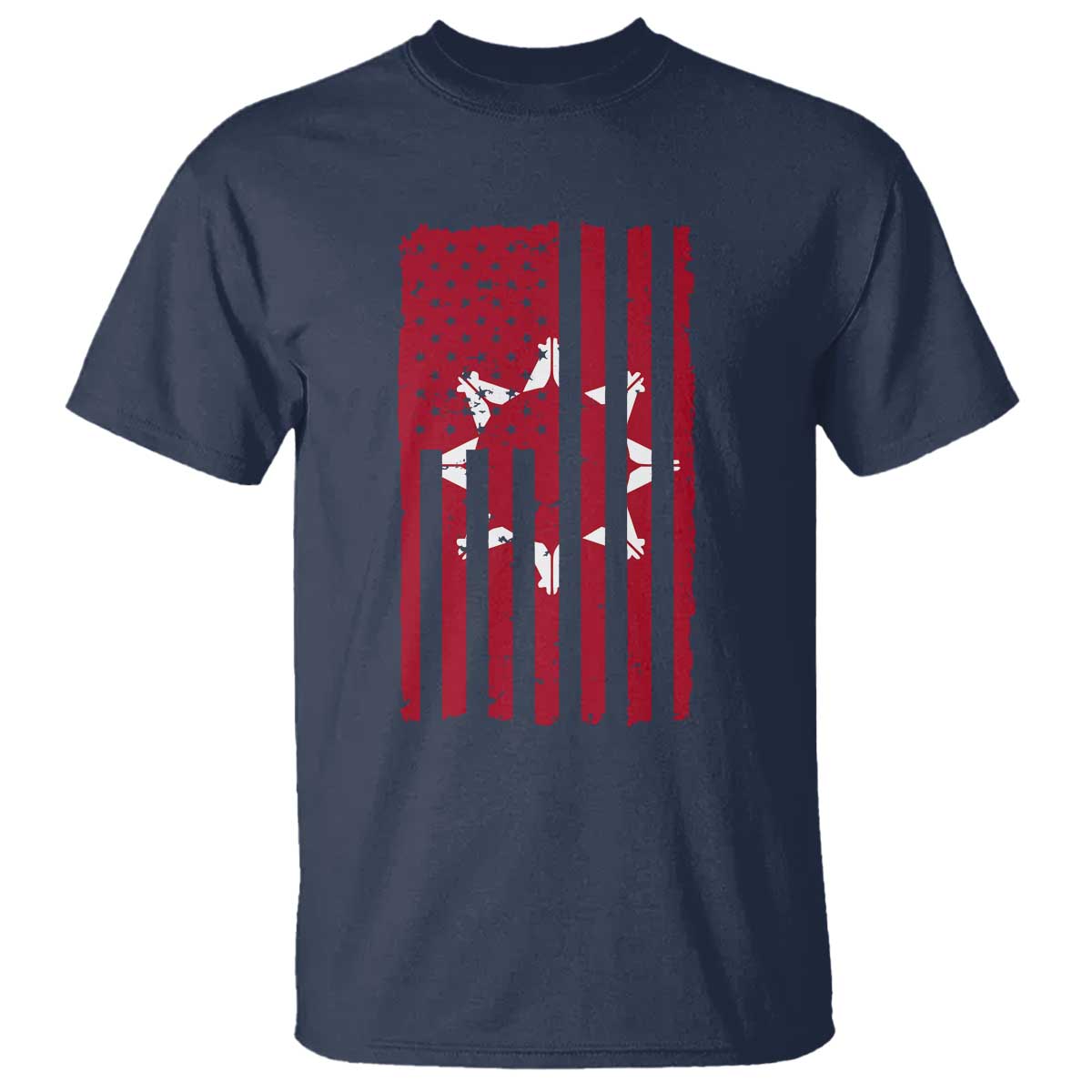 Oglala Lakota Sioux USA Flag Native American T Shirt TS11 Navy Print Your Wear