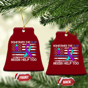 Police Suicide Awareness Ceramic Ornament Sometimes The Blue Need Help Too TS11 Print Your Wear