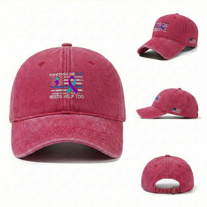 Police Suicide Awareness Washed Cotton Baseball Cap Sometimes The Blue Need Help Too TS11 Washed Cap Universal Fit Red Print Your Wear