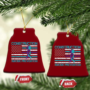 Construction Suicide Prevention Awareness Ceramic Ornament Mental Health American Flag TS11 Print Your Wear