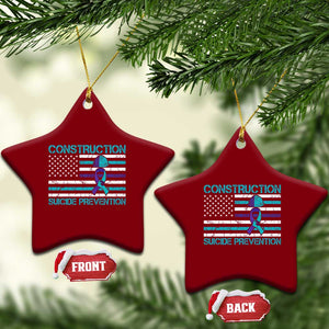Construction Suicide Prevention Awareness Ceramic Ornament Mental Health American Flag TS11 Print Your Wear