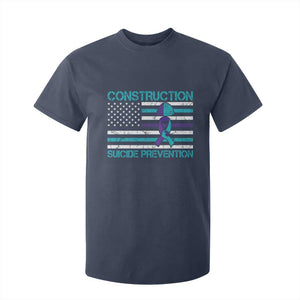 Construction Suicide Prevention Awareness T Shirt For Kid Mental Health American Flag TS11 Navy Print Your Wear