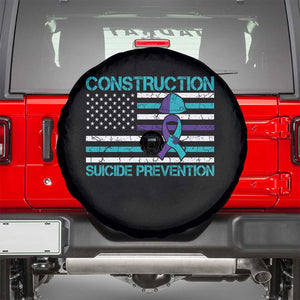 Construction Suicide Prevention Awareness Spare Tire Cover Mental Health American Flag TS11 Black Print Your Wear
