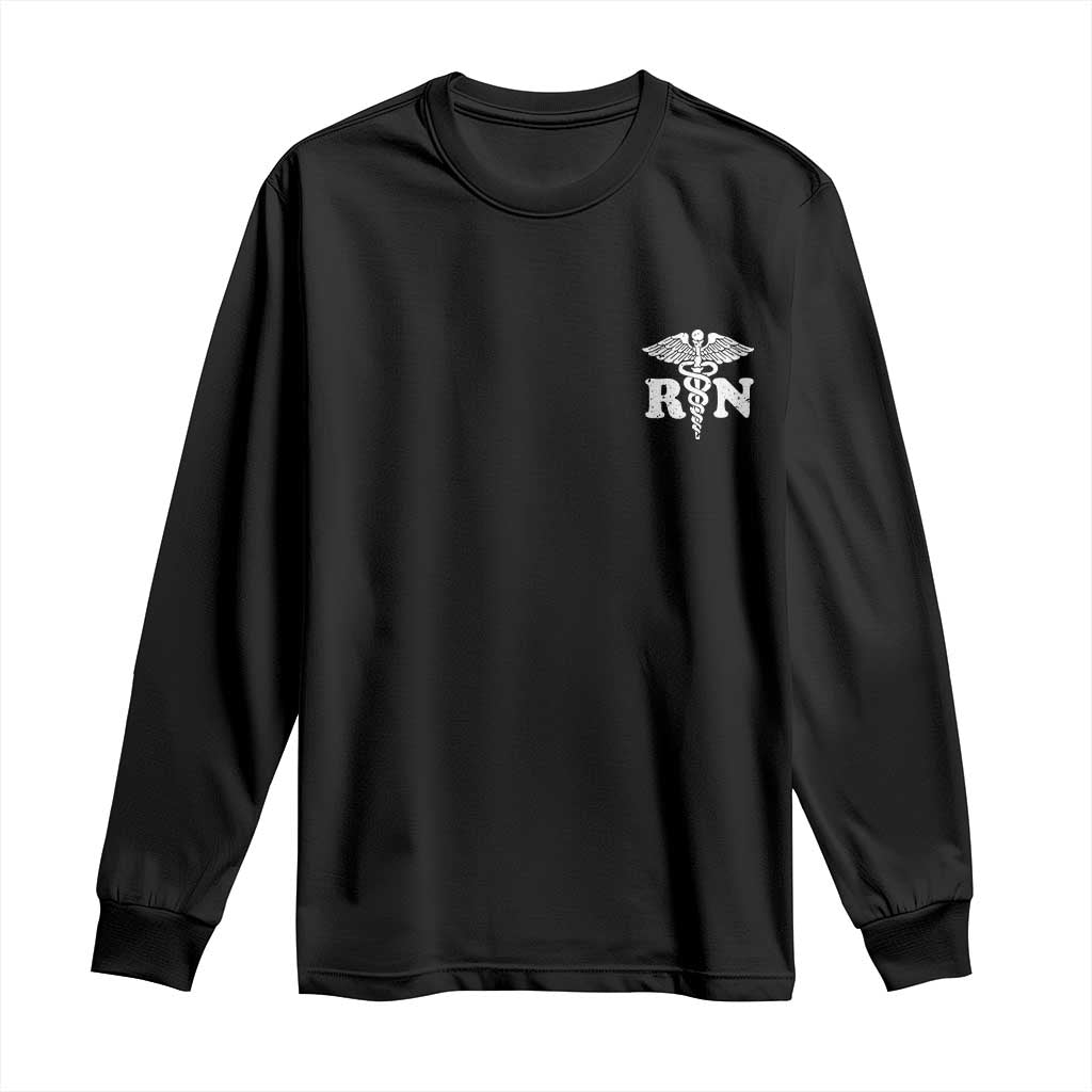 RN Registered Nurse Healthcare Caduceus Staff Long Sleeve Shirt