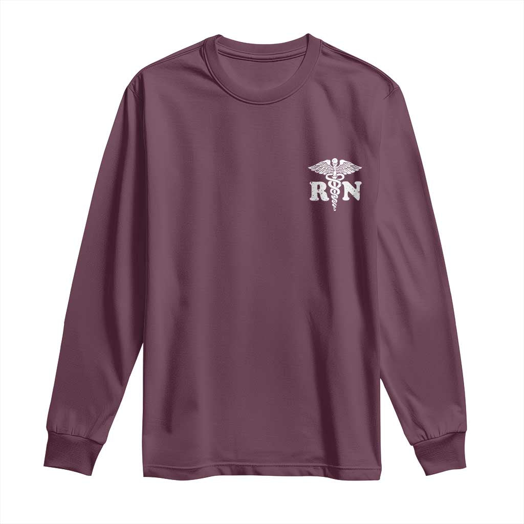 RN Registered Nurse Healthcare Caduceus Staff Long Sleeve Shirt