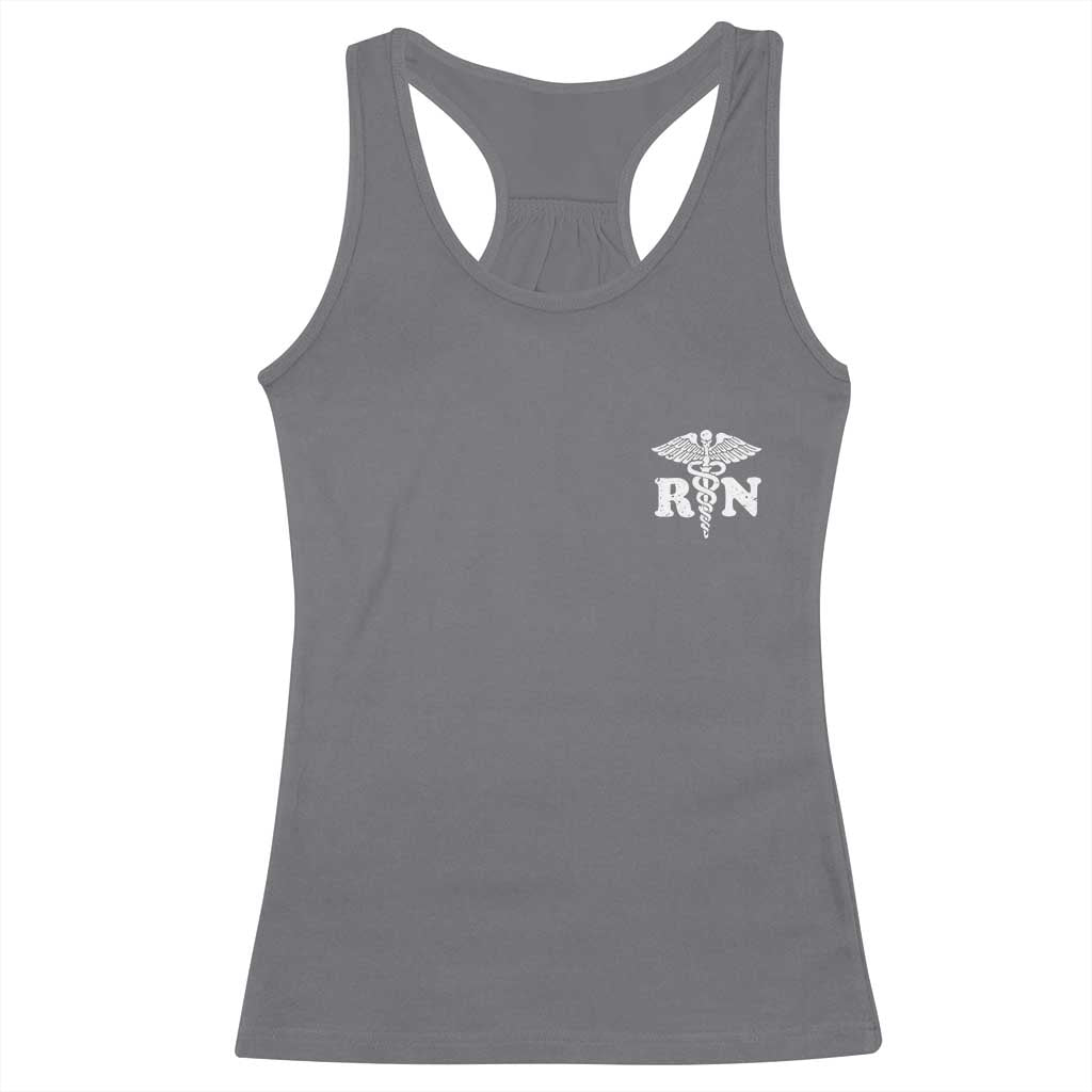 RN Registered Nurse Healthcare Caduceus Staff Racerback Tank Top