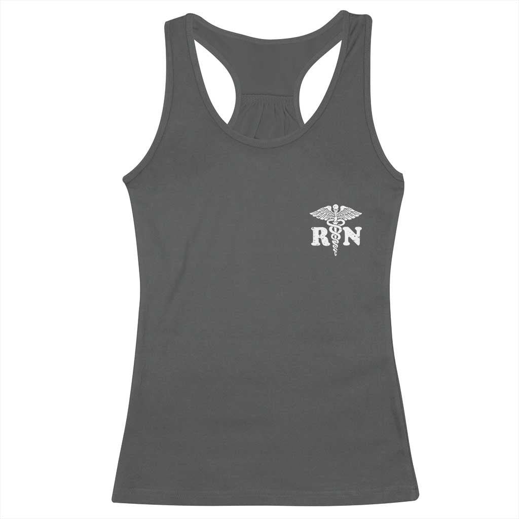 RN Registered Nurse Healthcare Caduceus Staff Racerback Tank Top