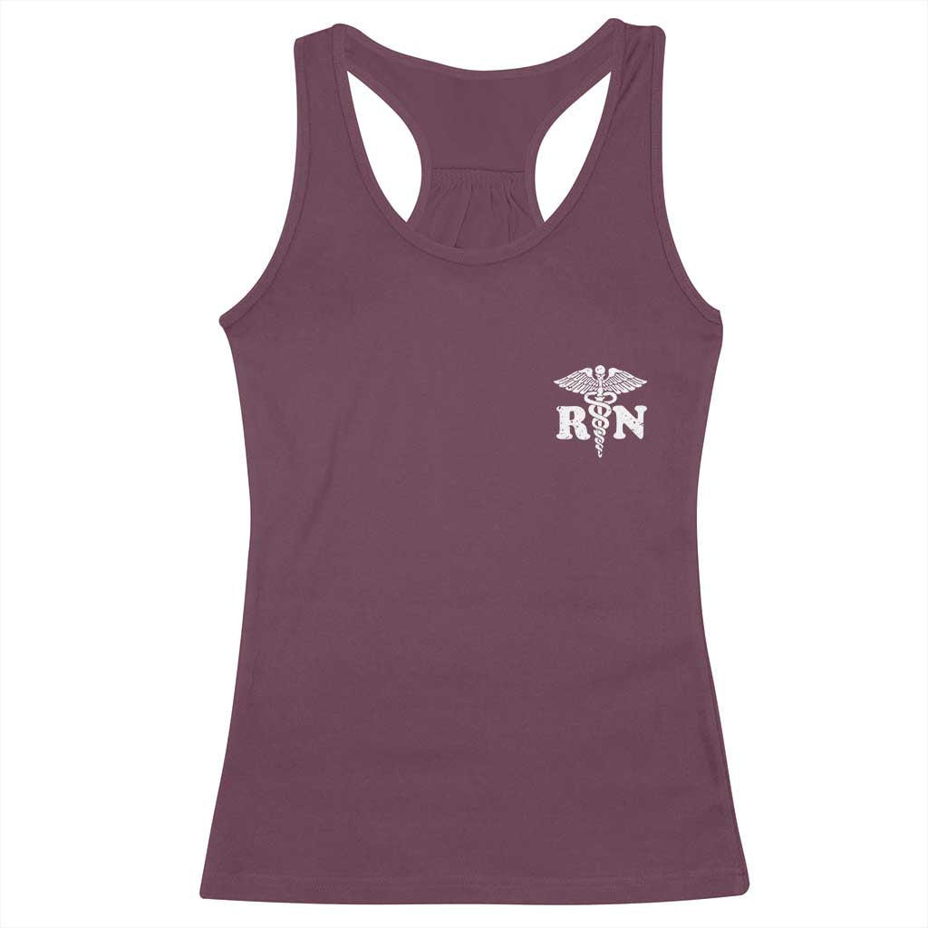 RN Registered Nurse Healthcare Caduceus Staff Racerback Tank Top