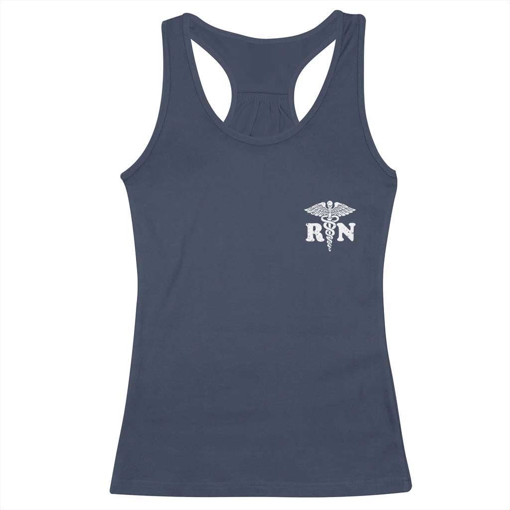 RN Registered Nurse Healthcare Caduceus Staff Racerback Tank Top