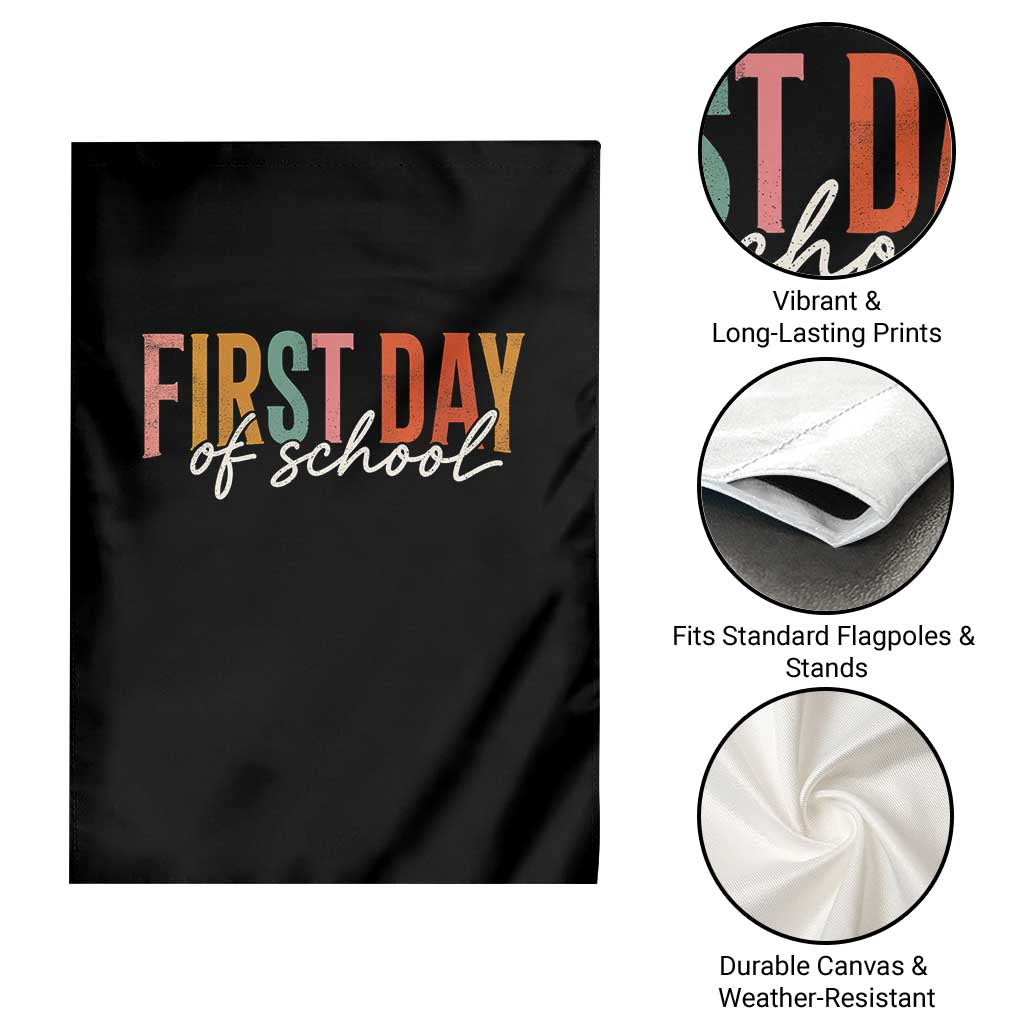 First Day of School Teacher Student Garden Flag Funny Back to School Retro TS11 Print Your Wear