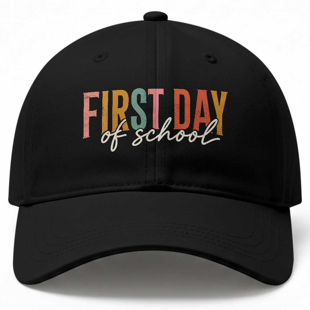 First Day of School Teacher Student Baseball Cap Funny Back to School Retro TS11 Print Your Wear