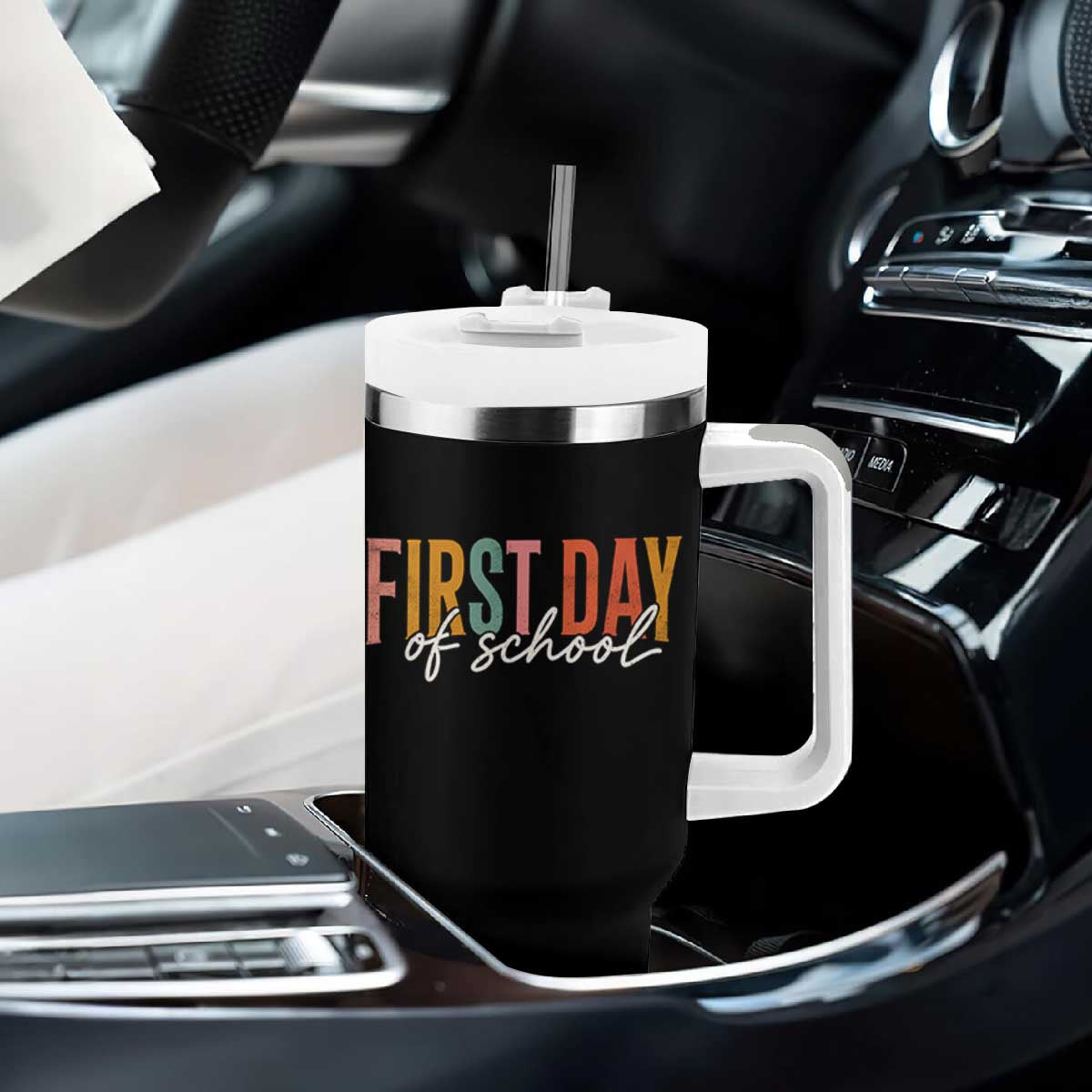 First Day of School Teacher Student Tumbler With Handle Funny Back to School Retro TS11 Print Your Wear