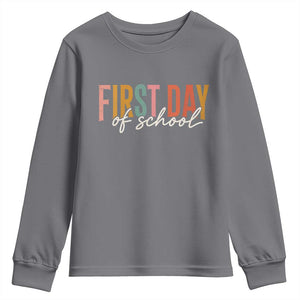 First Day of School Teacher Student Youth Sweatshirt Funny Back to School Retro TS11 Charcoal Print Your Wear