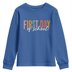 First Day of School Teacher Student Youth Sweatshirt Funny Back to School Retro TS11 Royal Blue Print Your Wear