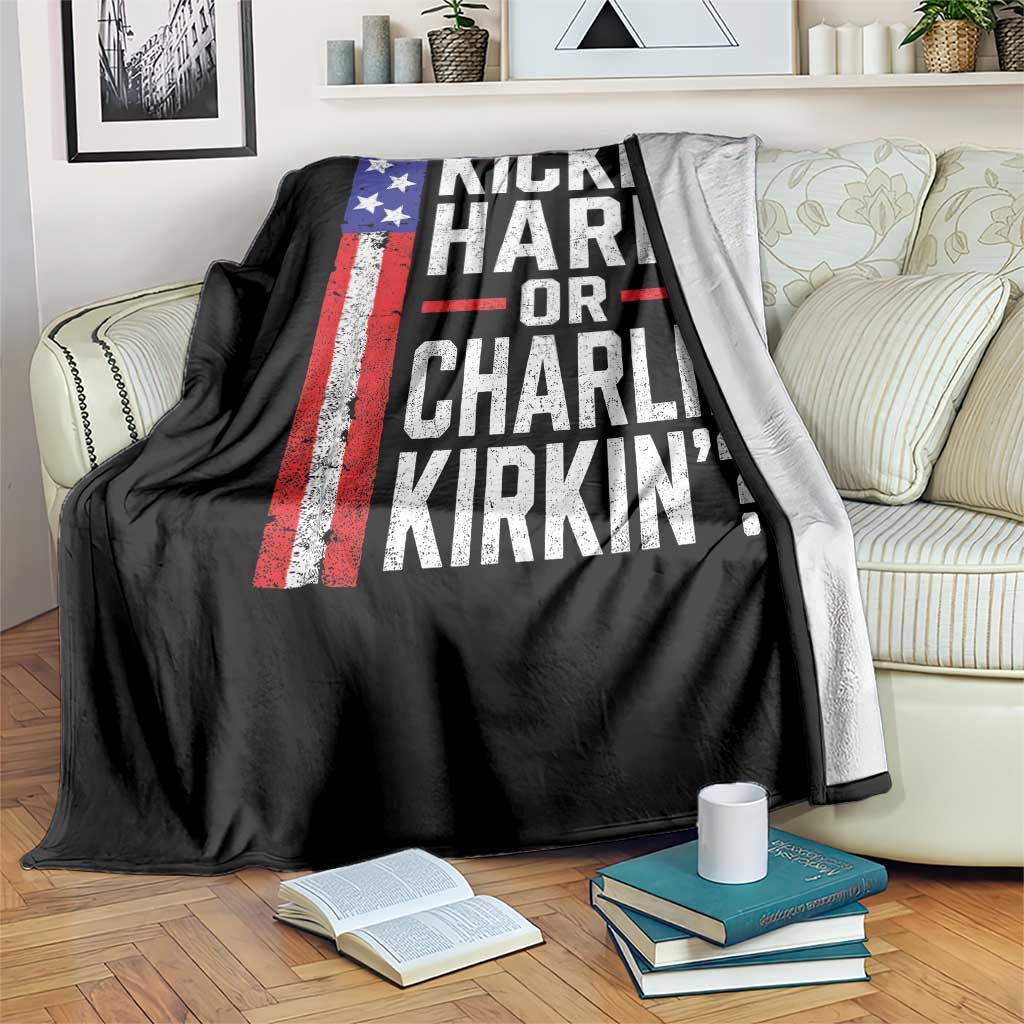 Funny Kickin Hard Or Kirkin US Political Throw Blanket Vintage American Flag TS11 Print Your Wear