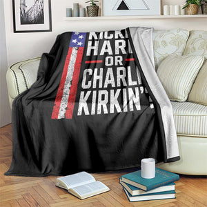 Funny Kickin Hard Or Kirkin US Political Throw Blanket Vintage American Flag TS11 Print Your Wear