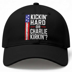 Funny Kickin Hard Or Kirkin US Political Baseball Cap Vintage American Flag TS11 Print Your Wear