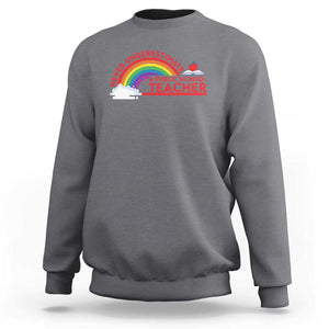 Tim Walz Sweatshirt Never Underestimate A Public School Teacher Rainbow Apple Book TS11 Charcoal Print Your Wear