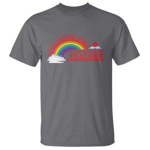 Tim Walz T Shirt Never Underestimate A Public School Teacher Rainbow Apple Book TS11 Charcoal Print Your Wear