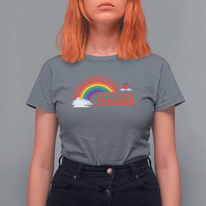 Tim Walz T Shirt For Women Never Underestimate A Public School Teacher Rainbow Apple Book TS11 Charcoal Print Your Wear