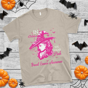 Breast Cancer Awareness T Shirt In October We Wear Pink Halloween Witch TS11 Sand Print Your Wear