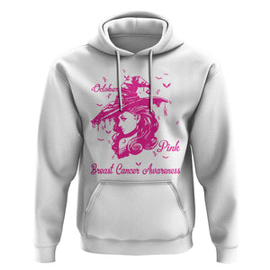 Breast Cancer Awareness Hoodie In October We Wear Pink Halloween Witch TS11 White Print Your Wear