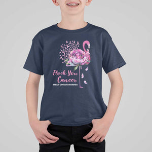 Breast Cancer Awareness T Shirt For Kid Flock you Cancer Flamingo Flower Pink Ribbon TS11 Navy Print Your Wear