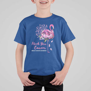 Breast Cancer Awareness T Shirt For Kid Flock you Cancer Flamingo Flower Pink Ribbon TS11 Royal Blue Print Your Wear