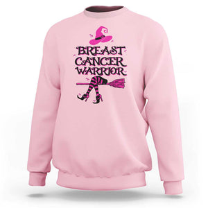 Breast Cancer Warrior Witch Sweatshirt Hat Shoes Broom Pink Ribbon Witchy Vibe TS11 Light Pink Print Your Wear