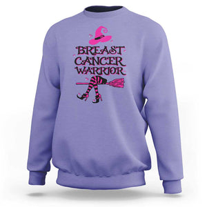 Breast Cancer Warrior Witch Sweatshirt Hat Shoes Broom Pink Ribbon Witchy Vibe TS11 Violet Print Your Wear