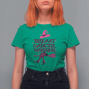 Breast Cancer Warrior Witch T Shirt For Women Hat Shoes Broom Pink Ribbon Witchy Vibe TS11 Irish Green Print Your Wear