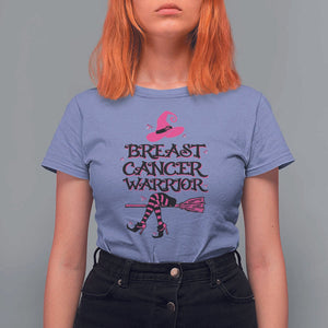 Breast Cancer Warrior Witch T Shirt For Women Hat Shoes Broom Pink Ribbon Witchy Vibe TS11 Violet Print Your Wear