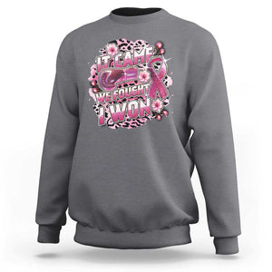 Breast Cancer Awareness Sweatshirt It Came We Fought I Won Boxing Gloves Pink Ribbon Flowers Leopard TS11 Charcoal Print Your Wear