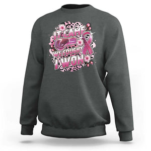 Breast Cancer Awareness Sweatshirt It Came We Fought I Won Boxing Gloves Pink Ribbon Flowers Leopard TS11 Dark Heather Print Your Wear