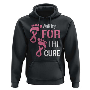 Breast Cancer Awareness Hoodie Walking For The Cure Pink Ribbon Footprints TS11 Black Print Your Wear