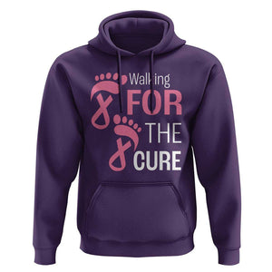 Breast Cancer Awareness Hoodie Walking For The Cure Pink Ribbon Footprints TS11 Purple Print Your Wear